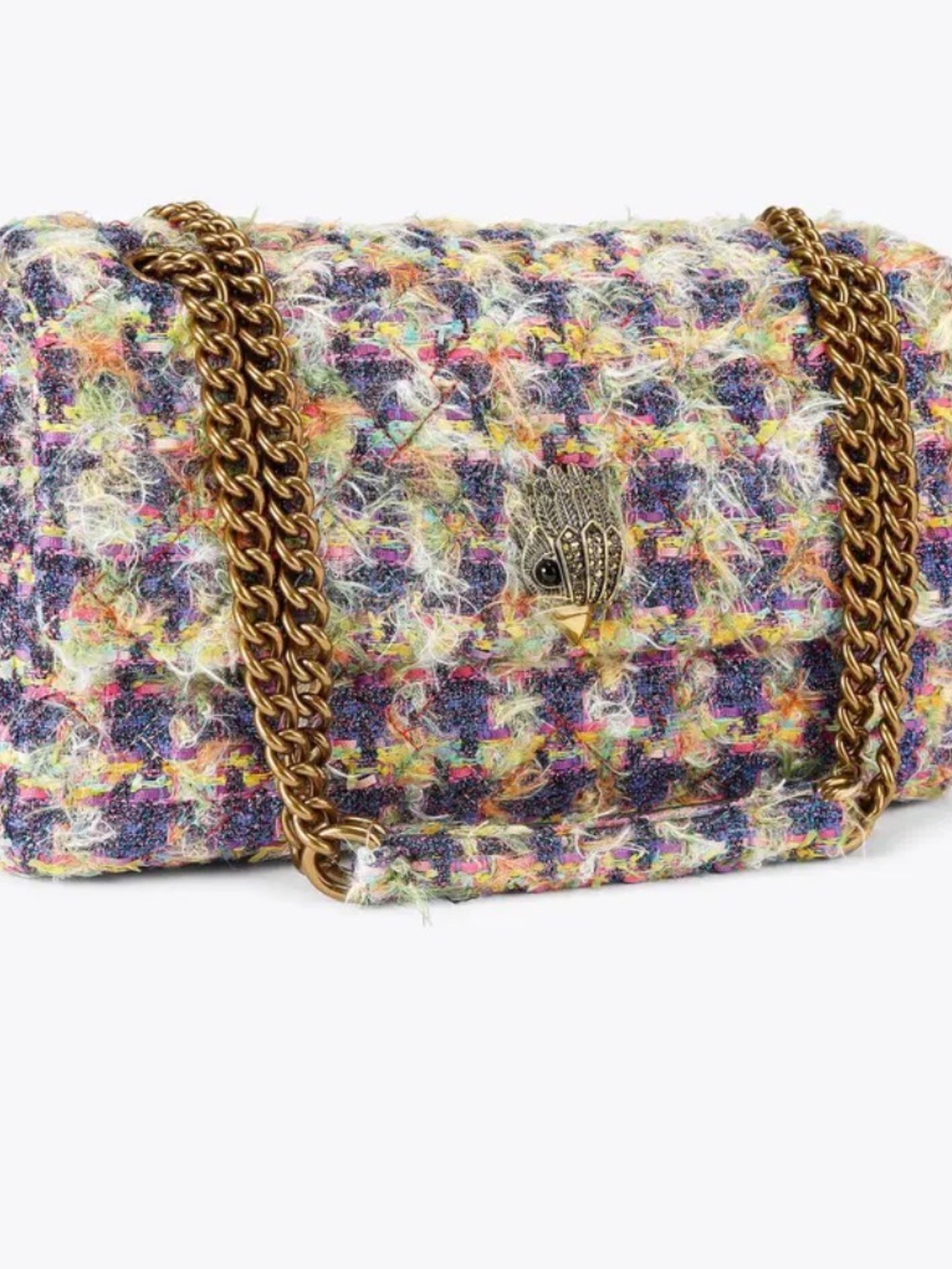 Kurt Geiger Tweed Kensington Flap Shoulder Bag